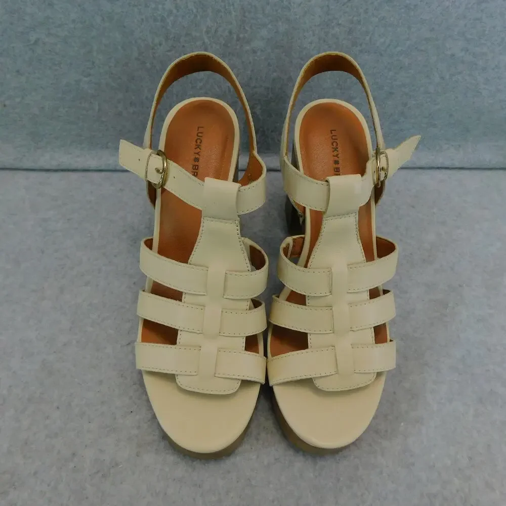 Lucky Brand Women's Imana Strappy Slingback Platform Dress Sandals - Size 8.5 - Picture 4 of 8